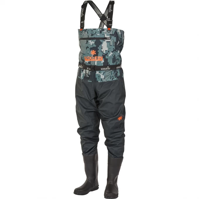 Полукомбинезон забродный NORFIN PILOT CAMO BOOTFOOT р.45-XL-S с сапогами резина 83400-45-XL-S